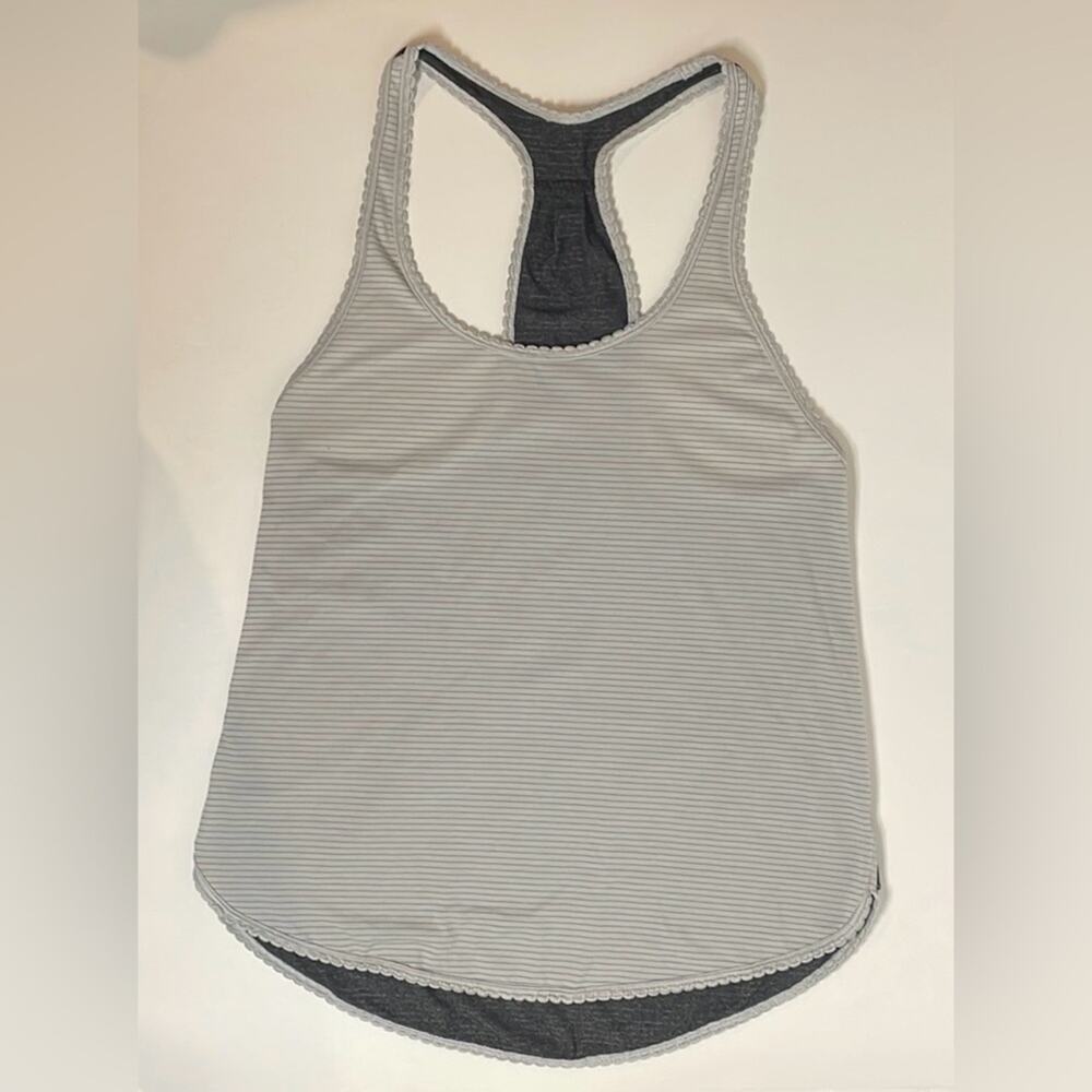 Lululemon grey striped racerback tank top